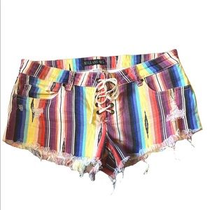 BILLABONG Lite Hearted colorful striped shorts size 9 like new